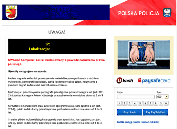 Uwaga Komputer Został Zablokowany Z Powodu Naruszenia Prawa Polskiego Remove ‘Uwaga! Panski komputer jest zablokowany’ Ransomware (Removal Guide)