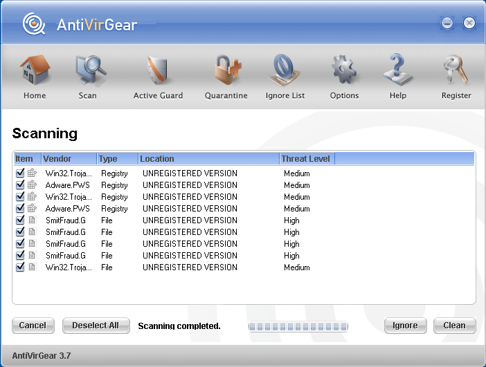 AntiVirGear Screenshot