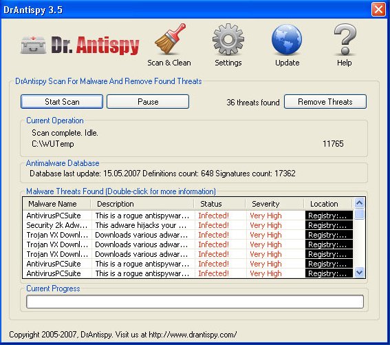 Dr. AntiSpy Screenshot