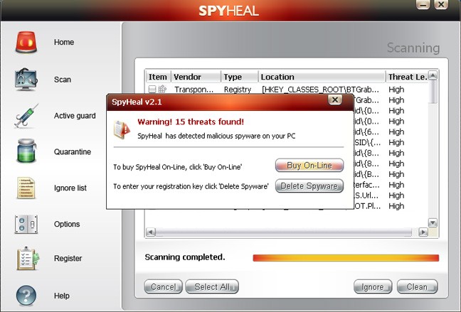SpyHeal Screenshot