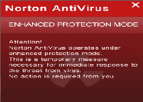 Norton AntiVirus Enhanced Protection Mode Screenshot