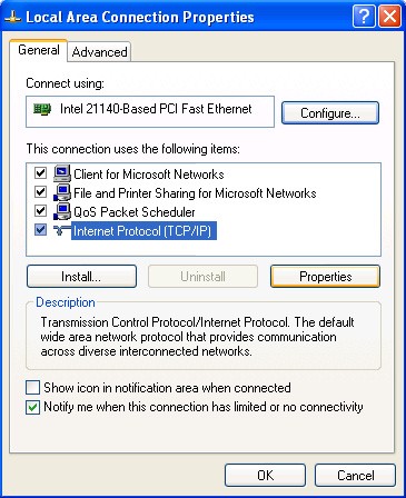 local area connections settings