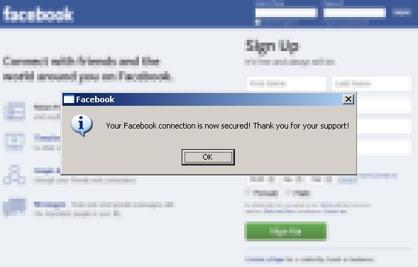 bogus facebook account message malware infection