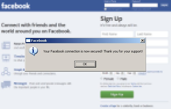 bogus facebook account message malware infection