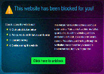 This website has been blocked for you! Fake Warning Message Screenshot 1