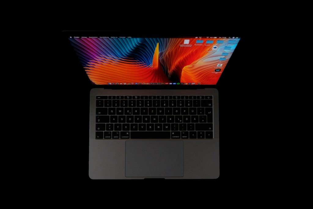 macbook pro on white background